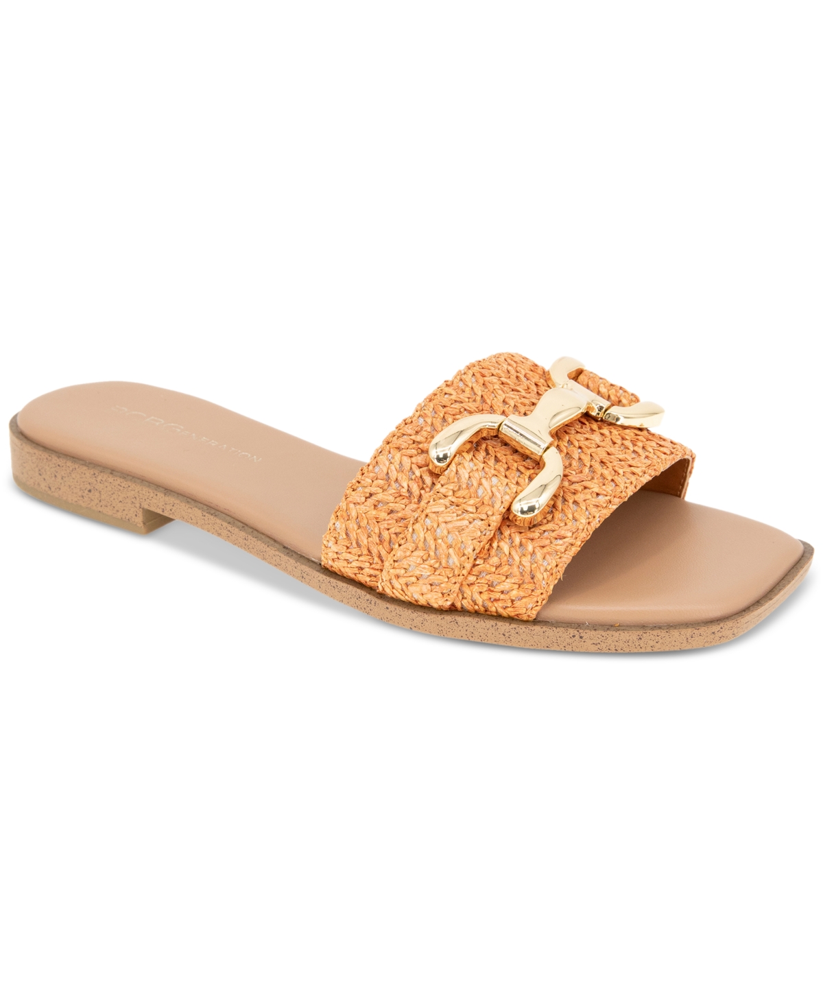 Women's Lorma Raffia Slide Flat Sandals - Burnt Orange
