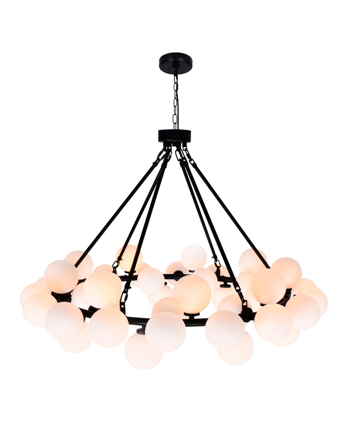 Shop Cwi Lighting 27" Metal Arya 45 Light Chandelier In Black