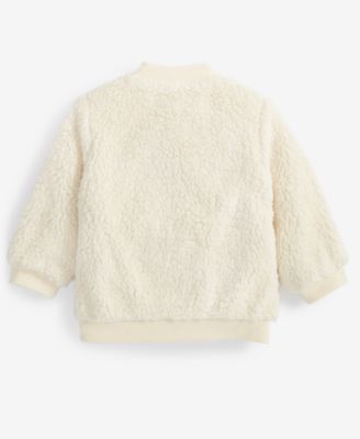 First Impressions Baby Girls Embroidered Faux-Sherpa Jacket, Created for Macy's  
