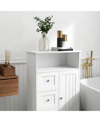 Bathroom Standing Storage Cabinet With 3 Drawers And 1 Door