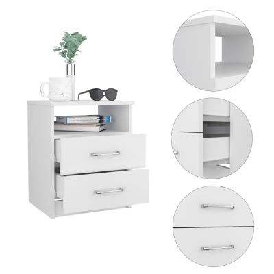 Brookline 2-Drawer 1-Shelf Rectangle Nightstand