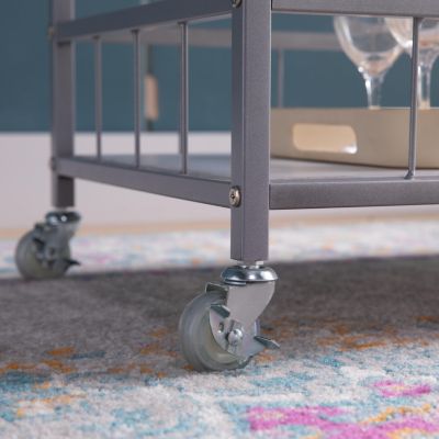 Streamdale Kitchen Cart White Silver