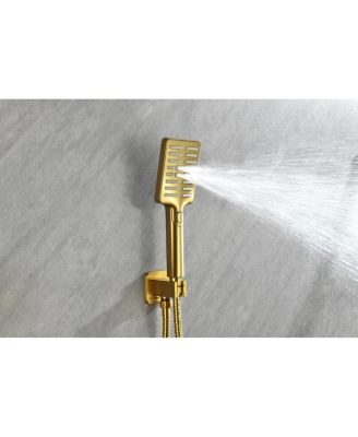 Wall Mounted Waterfall Rain Shower System With 3 Body Sprays & Handheld Shower