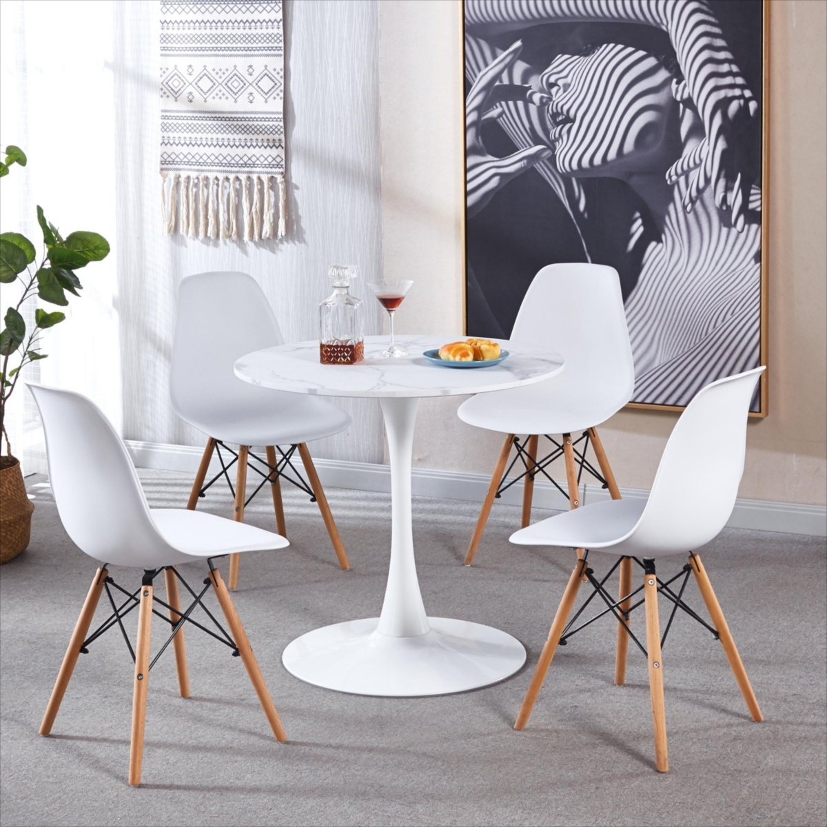 Streamdale Furniture Tulip Special Dining Table,Top, Mdf Dining Table, Kitchen Table, Exective - Marble