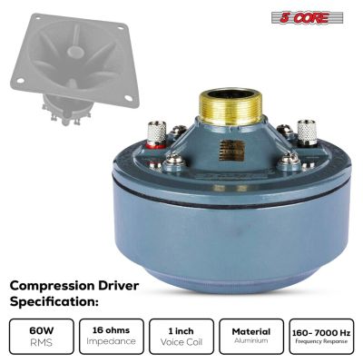 thumbnail image 2 of STARAUDIO 25MM Titanium Compression Horn Tweeter – Screw-on – 800W Peak – SDV-25MMS 2 of 6