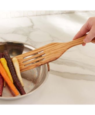 Basic Olive Wood 12.5" x 2.5" Slotted Spurtle