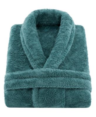 Unisex Luxury Hotel Spa Warm Shawl Collar Soft Plush Fleece Bath Robe