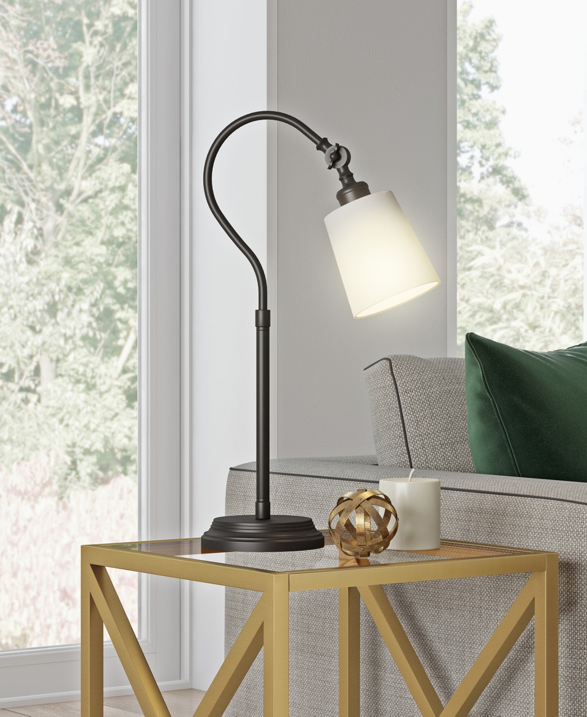 Hudson & Canal Harland Table Lamp In Blackened Bronze