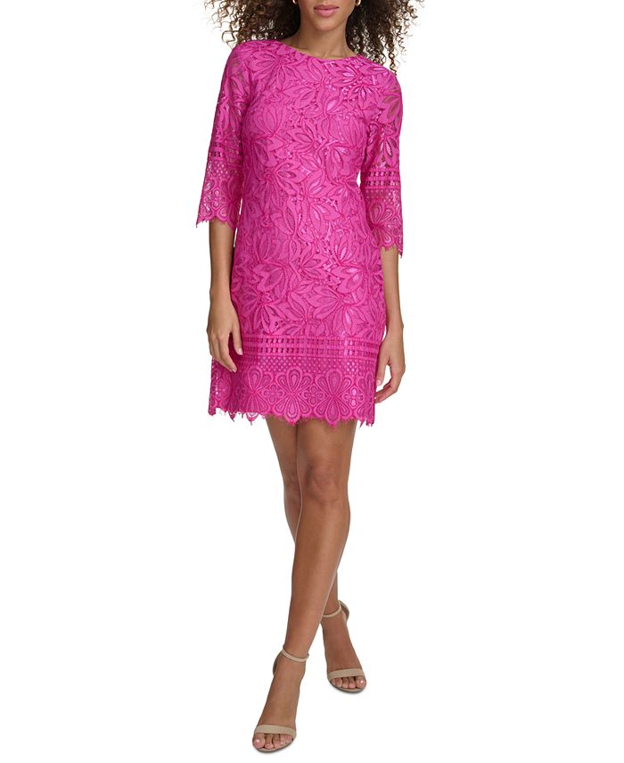Kensie Women's Lace Sheath Dress Black Size 14