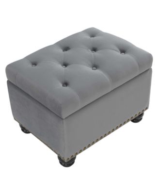 24" Velvet 5th Avenue Storage Ottoman
