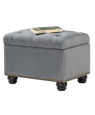 24" Velvet 5th Avenue Storage Ottoman