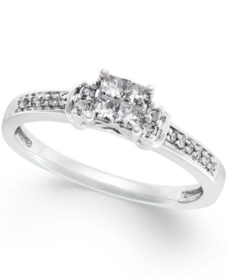 Promised Love Diamond Promise Ring in 10k White gold (1/4 ct. t.w ...