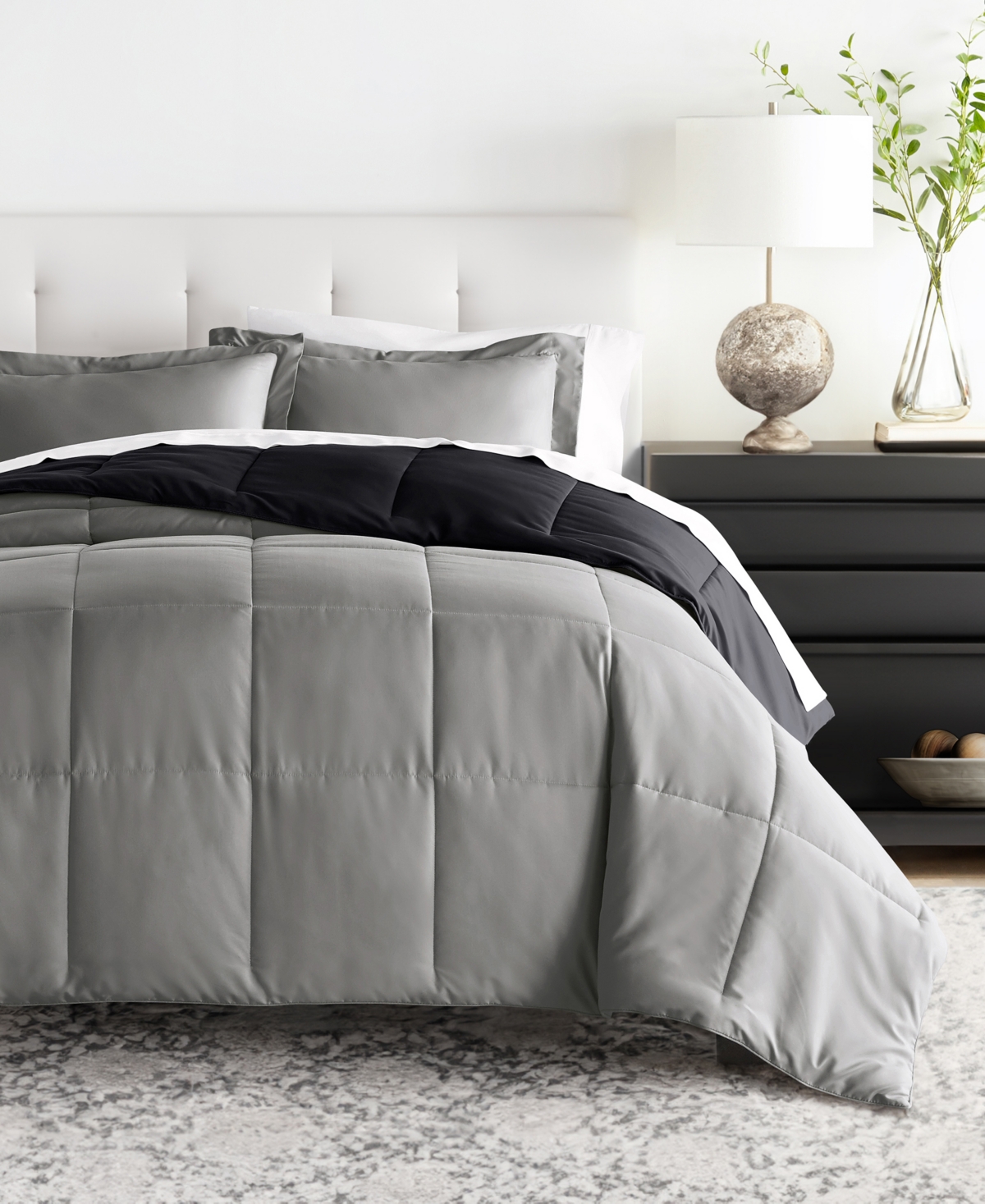 All Season Lightweight Down Alternative Reversible 2-Pc. Comforter Set, Xl - Fog