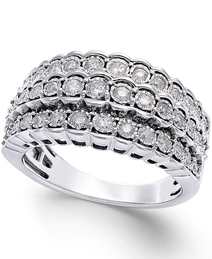 Macy's silver hotsell diamond rings