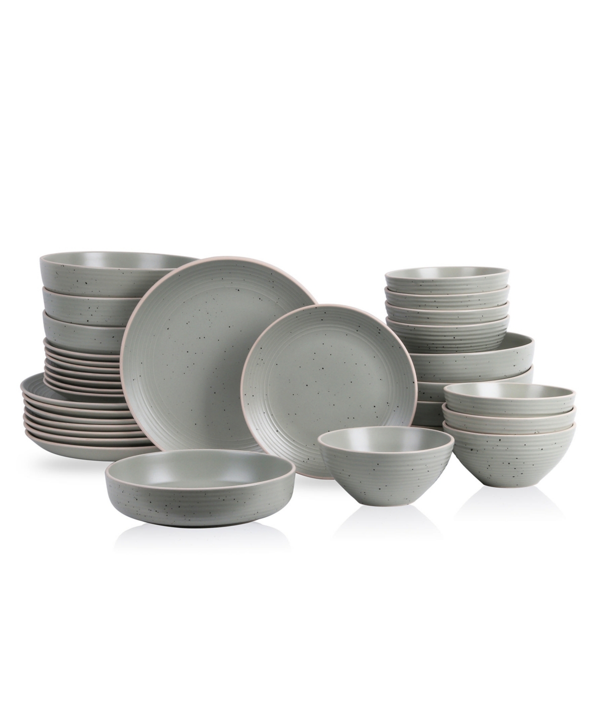 Stone Lain Lauren 32pc Stoneware Dinnerware Set In Green