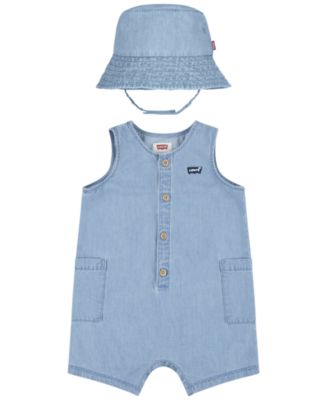 Levi s Baby Boys Denim Romper and Bucket Hat Set Macy s