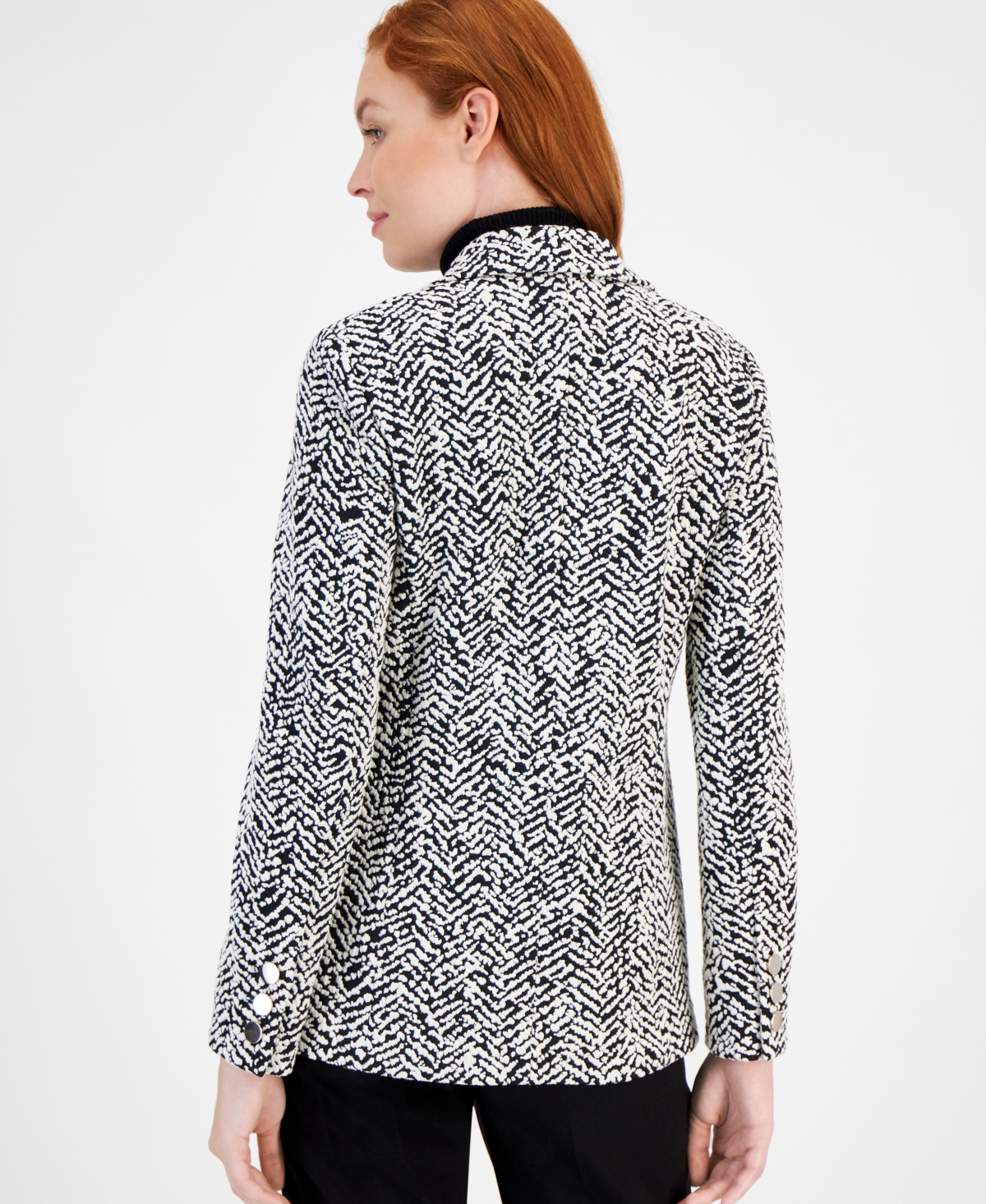 Anne Klein Women's Faux Double-Breasted Knit Blazer