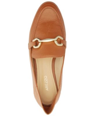 Emma Horse Bit Pebble Leather Classic Loafers