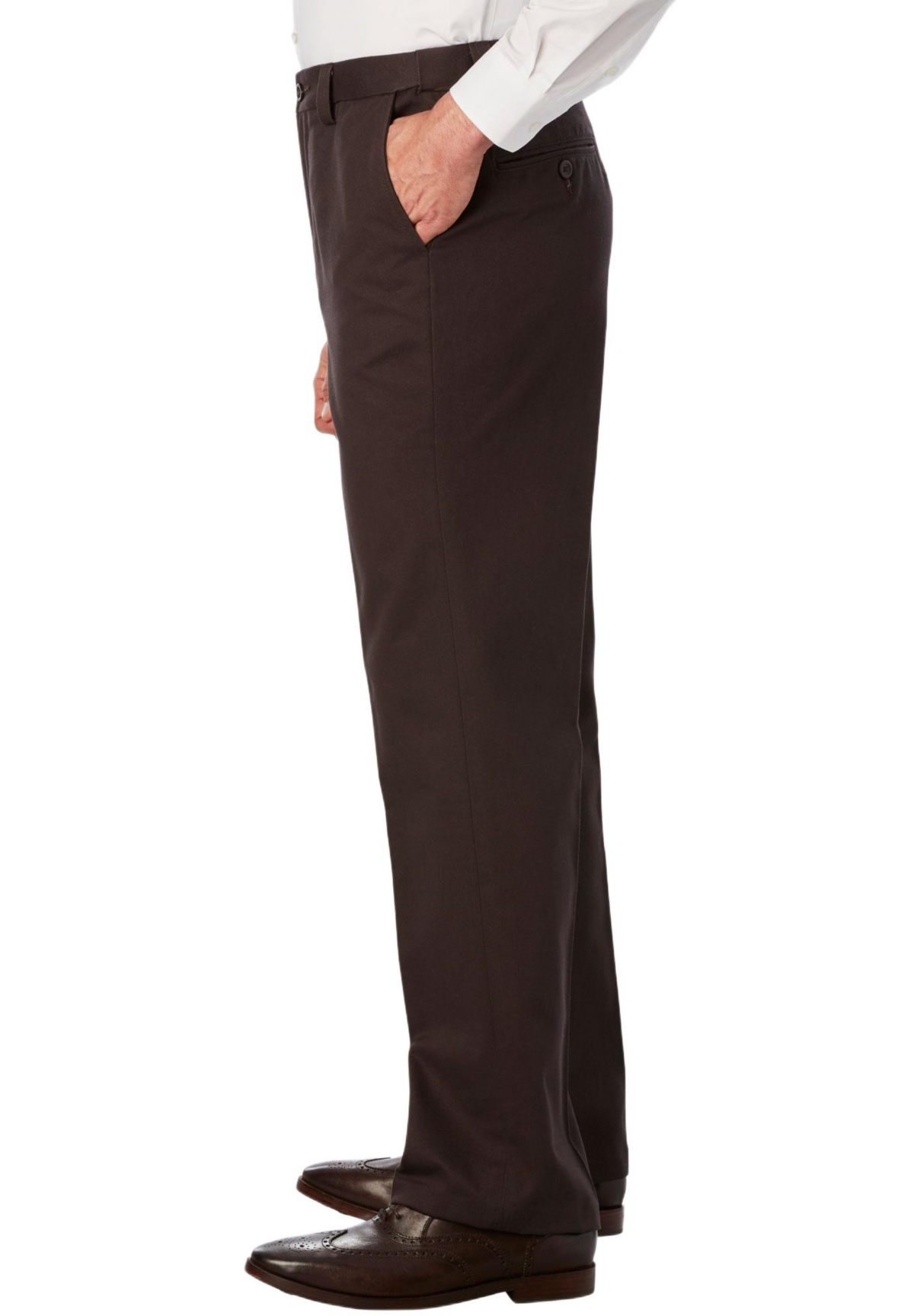 KingSize Big & Tall Relaxed Fit Wrinkle-Free Expandable Waist Plain Front Pants