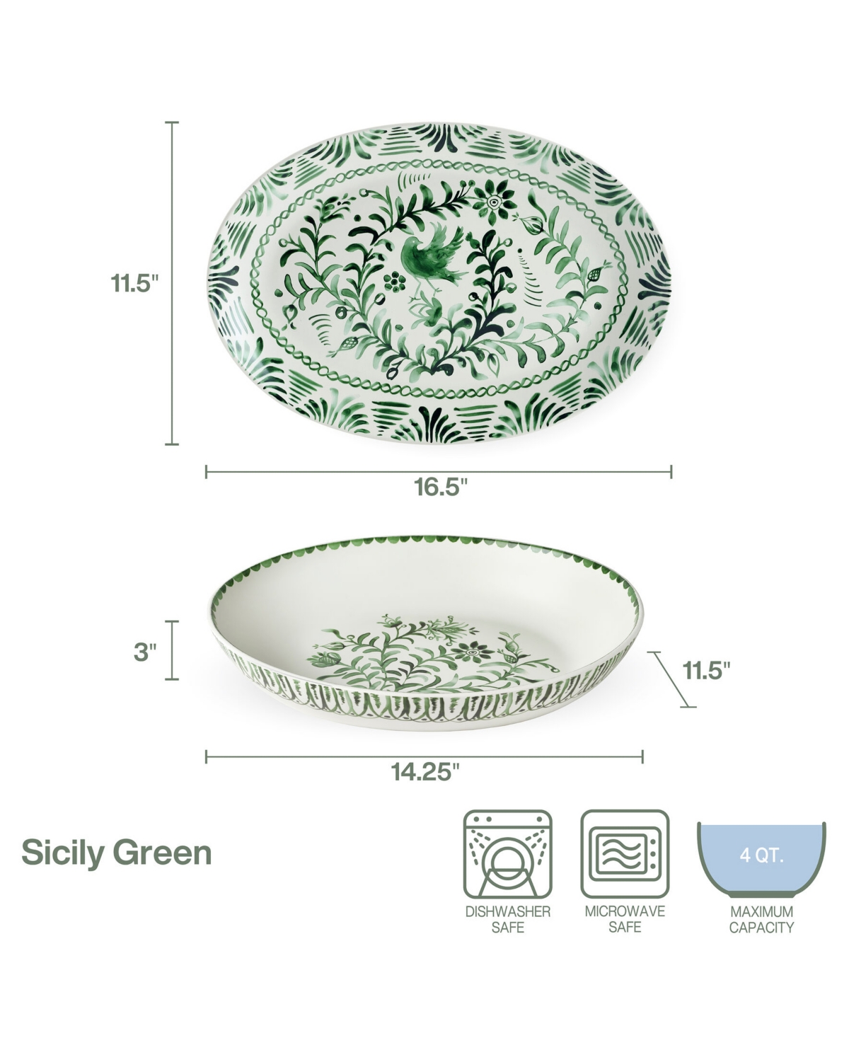 Fitz and Floyd Sicily Serve Bowl & Platter Set