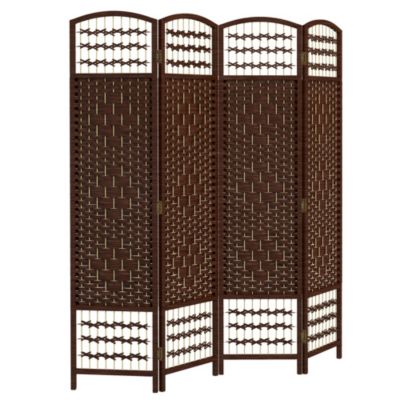 4 Panel Room Divider, Folding Screen, 5.6',