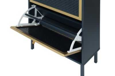 3-Door Metal Shoe Rack, Freestanding Modern