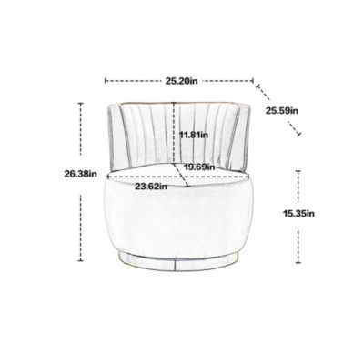 Streamdale Velvet Swivel Barrel Chairs for Living Room or Office