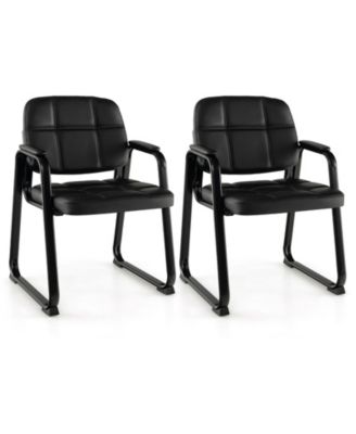Waiting Room Chair Set of 2 Upholstered Guest Conference Chair with Armrest