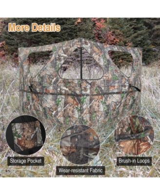 Turkey Hunting Ground Blind 2-Panel Pop Up Fence with 3 Shoot Through Ports