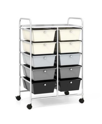 10-Drawer Storage Cart Utility Rolling Trolley Kitchen Organizer