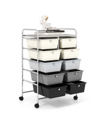10-Drawer Storage Cart Utility Rolling Trolley Kitchen Organizer