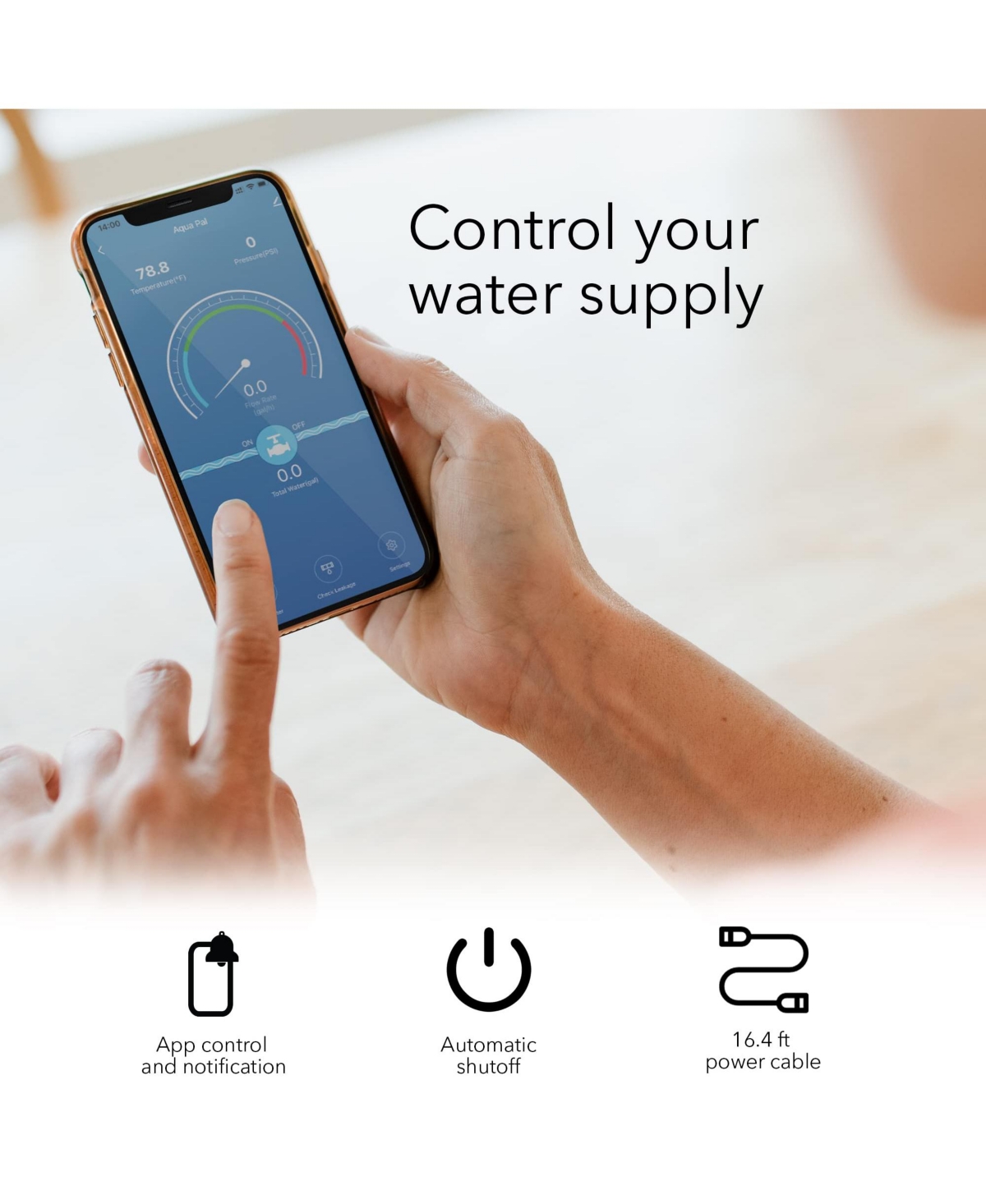 Wasserstein Aqua Pal Smart Leak Detector - Smart Water Sensor to Protect Your Home from Leaks Pack) - White