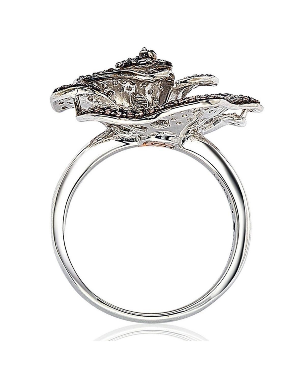 Suzy Levian New York Suzy Levian SterlingCubic Zirconia Pave Flower Ring - Silver
