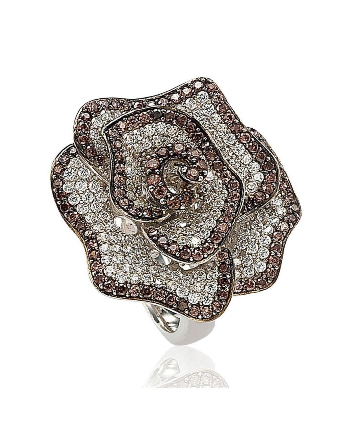 Suzy Levian New York Suzy Levian SterlingCubic Zirconia Pave Flower Ring - Silver