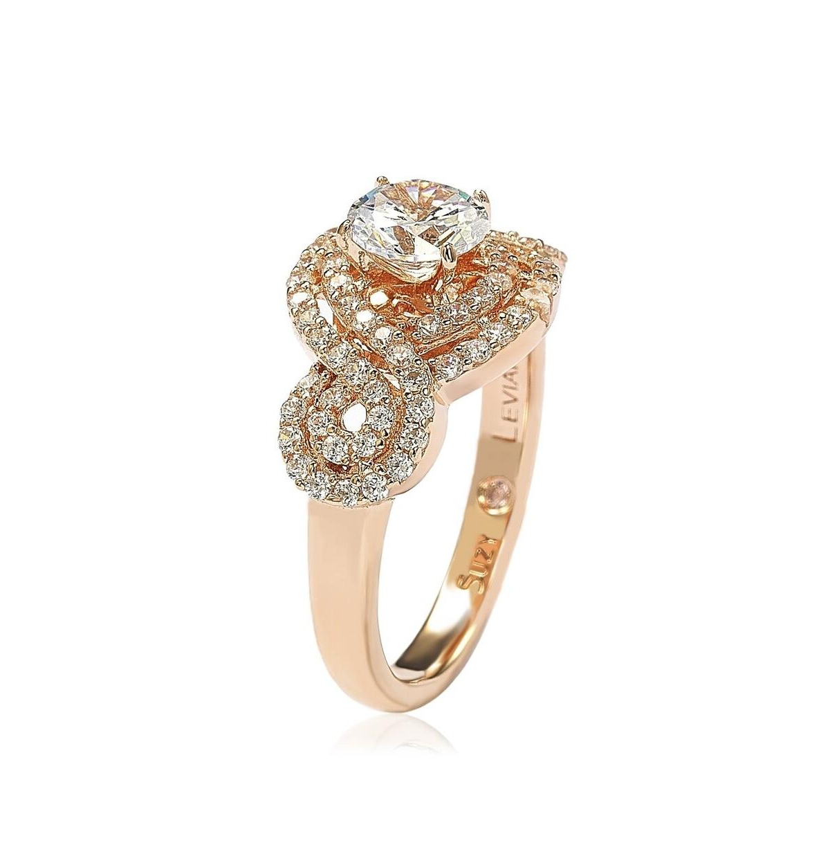 Suzy Levian New York Suzy Levian Sterling Silver Cubic Zirconia Swirl Halo Engagement Ring