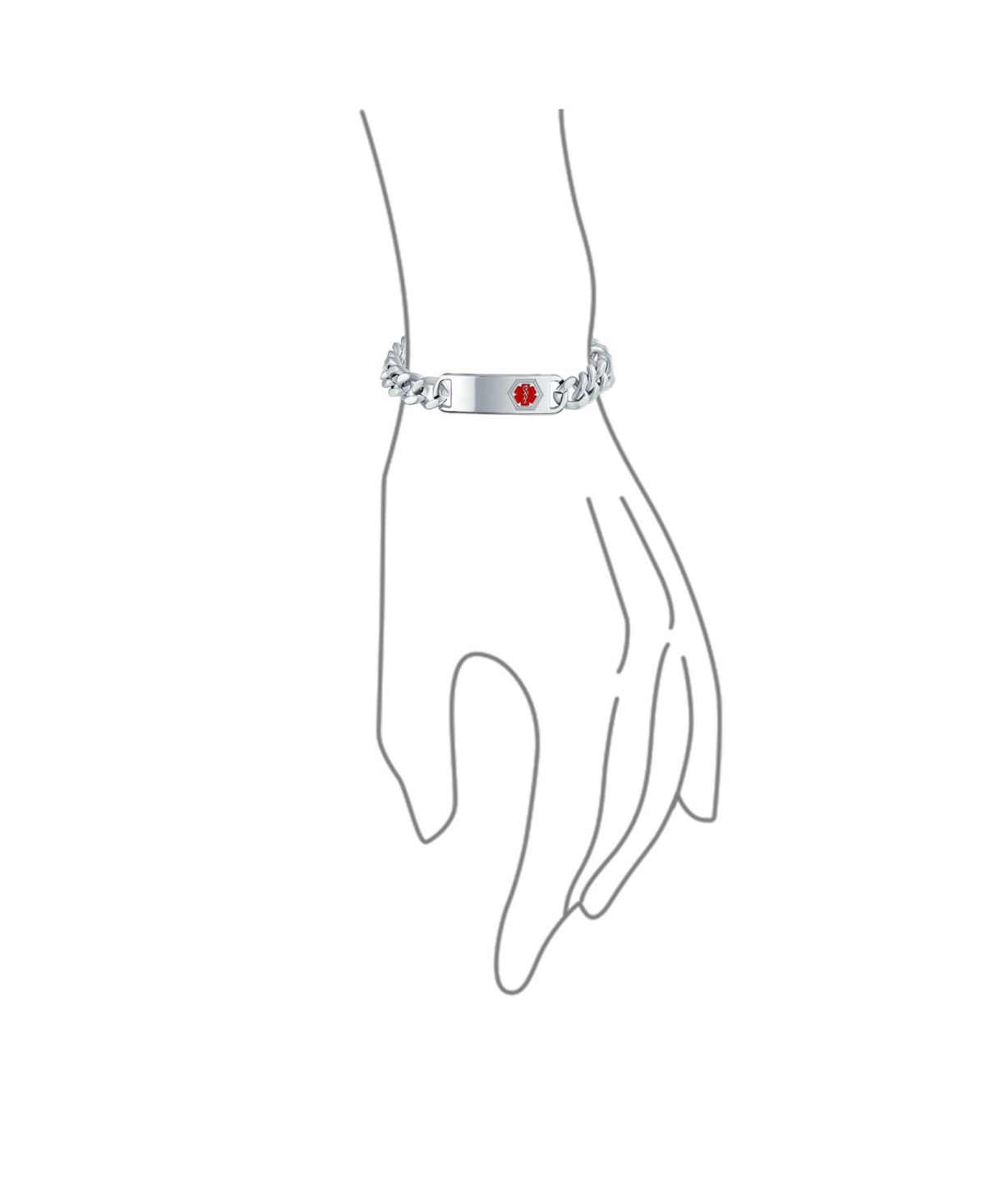 Bling Jewelry Medical Identification Id Bracelet Blank Miami Cuban Chain Stainless Steel
