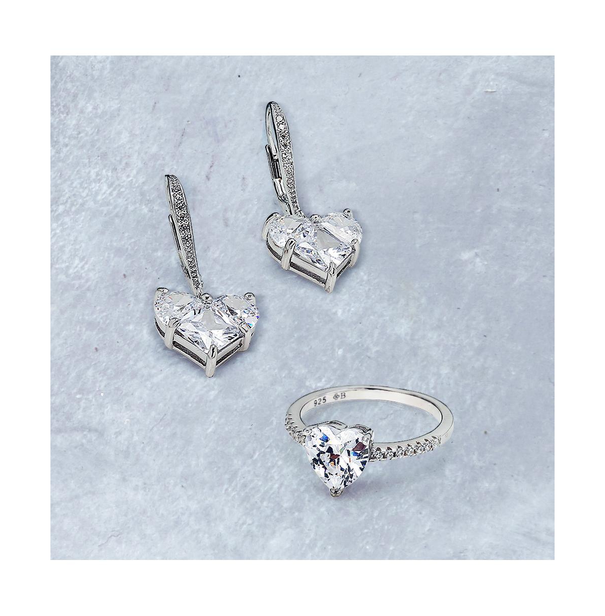 Bling Jewelry Classic 2.5CT Sterling Silver Cubic Zirconia Heart Shape Solitaire Cz Promise Ring For Women Ring 1MM Band