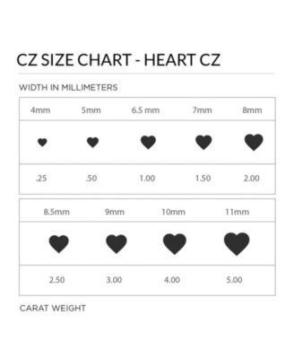 Tiny Cubic Zirconia Real Yellow 14K Real Yellow Gold Heart Stud Earrings