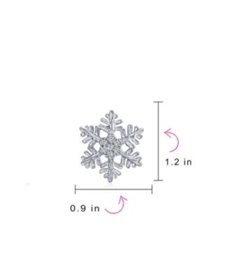 Petite Holiday CZ Cubic Zirconia Snowflake Stud Earrings Sterling Silver