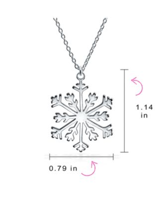 Holiday Party Frozen Winter Snowflake Pendant Necklace For Women For Sterling Silver With Chain