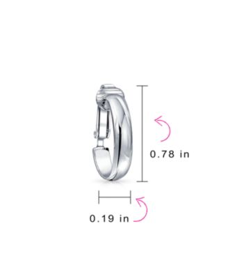 Classic Basic Simple Lightweight Clip On Hoop Earrings Non Pierced Ears Sterling Silver .75 Diameter