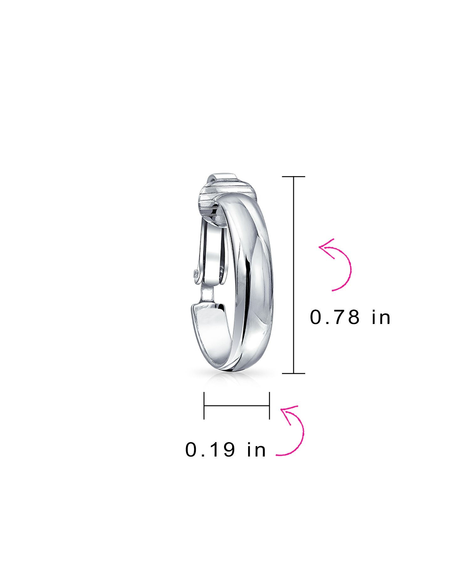 Classic Basic Simple Lightweight Clip On Hoop Earrings Non Pierced Ears Gold Plated Sterling Silver .75 Diameter