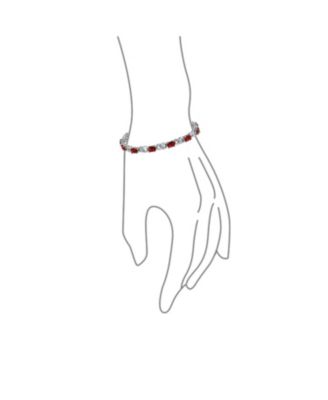 9CT Cubic Zirconia Pink Oval CZ Romantic Love Knot Symbol Milgrain Infinity Tennis Bracelet Rose Plated