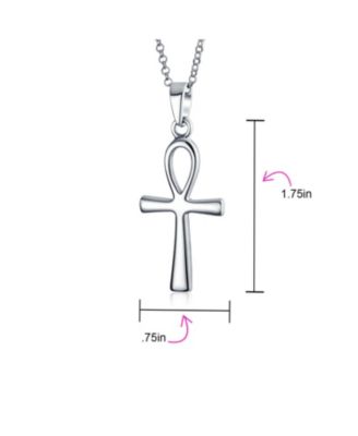 Key To Life Egyptian Ankh Cross Pendant Necklace Sterling Silver
