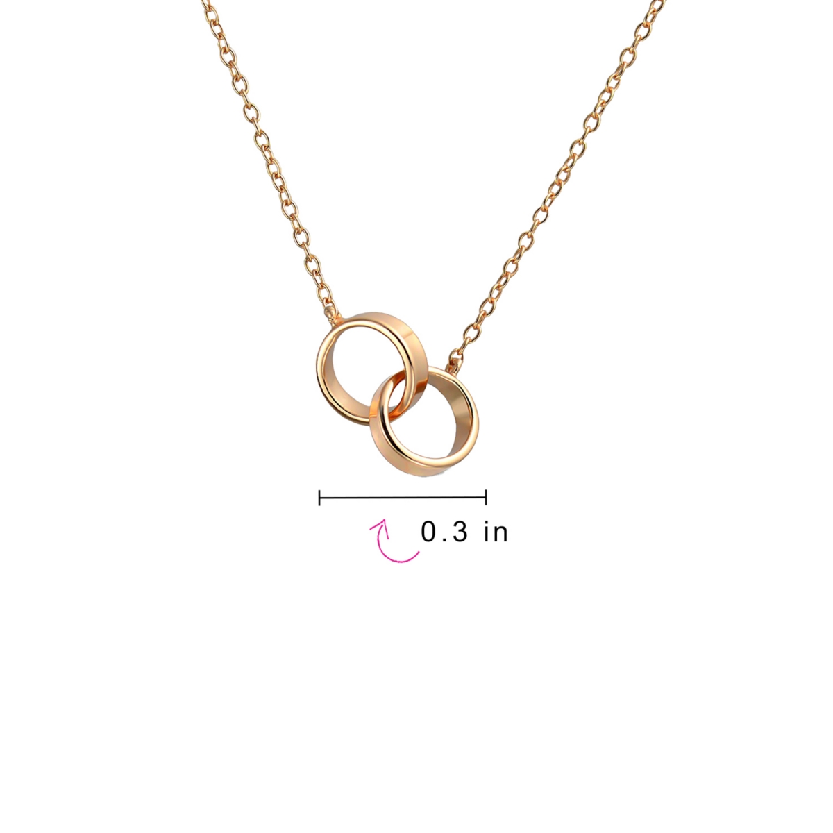 Bling Jewelry Bff Friendship Double Infinity Love Pendant Two Interlocking Eternity Circles Necklace Mother Daughter CouplesGold Plated Sterling