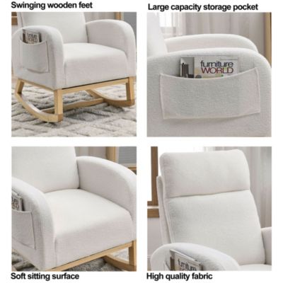 Modern Accent Rocking Chair with Pockets