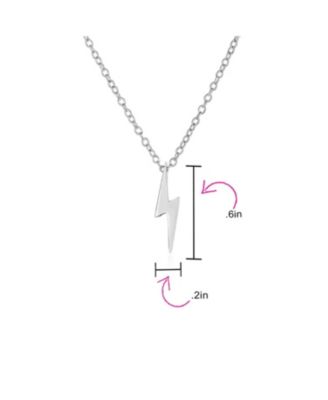 Minimalist Geometric Lightning Bolt Pendant Necklace with CZ in Gold Plated Silver