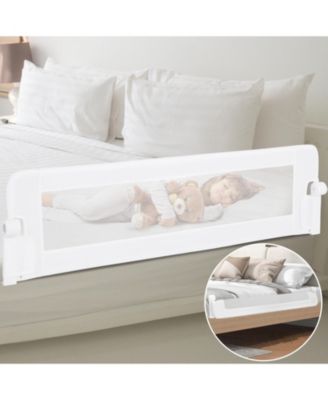 Kids Bed Rail Guard with Adjustable Strap and Fold-Down Design for Easy Access