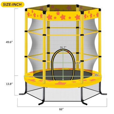 Streamdale 55" Yellow Trampoline with Safety Net