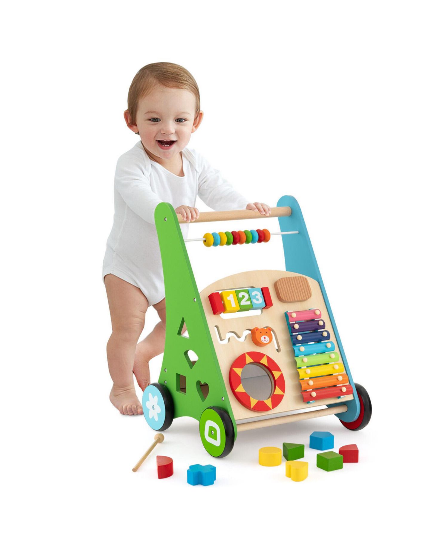 Toddler Activity Walker Toy with Interactive Play Center and Safe Handle